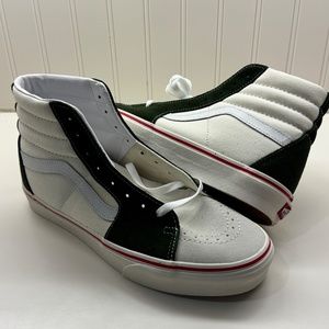 Vans Green and White High-Top Sneakers